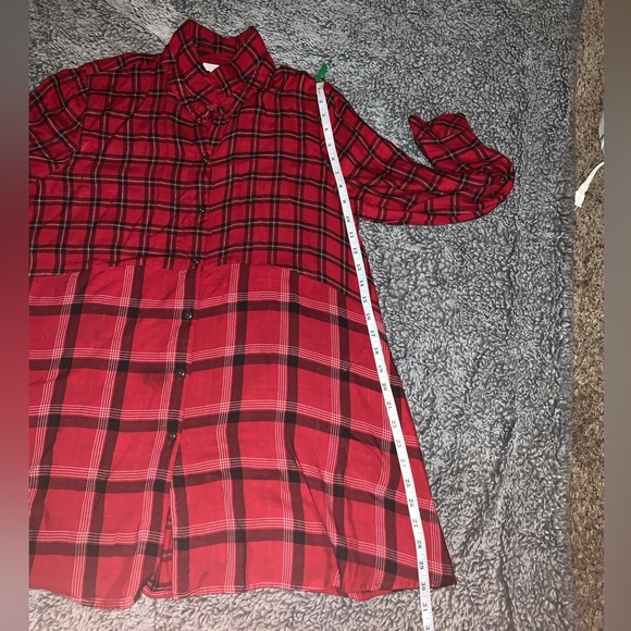 J. Jill Red, Black, and White Plaid Shirt Dress - Picture 8 of 10
